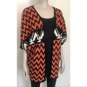 West 36th Geometric Chevron Knit Cardigan